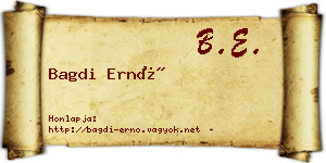 Bagdi Ernő névjegykártya